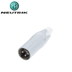 Fiche XLR Mâle 3PIN BLANC NEUTRIK NC3MXX-WT